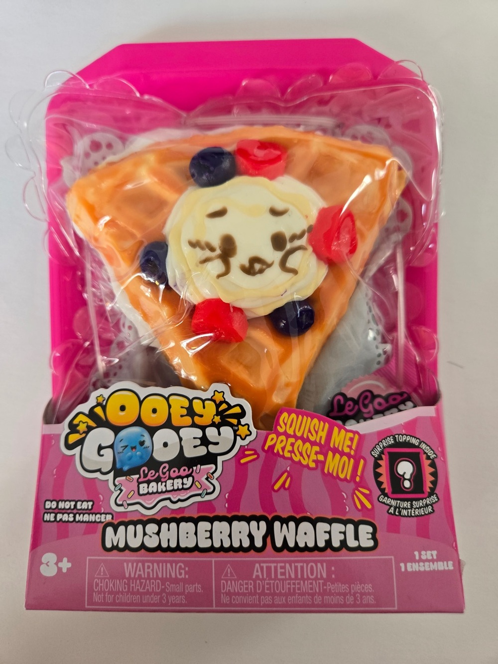 Ooey Gooey Mushberry Waffle Squishy Toy - Pink & Orange